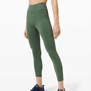 Women Lululemon Invigorate High-Rise Tight 25" Algae Green Size 6 Running